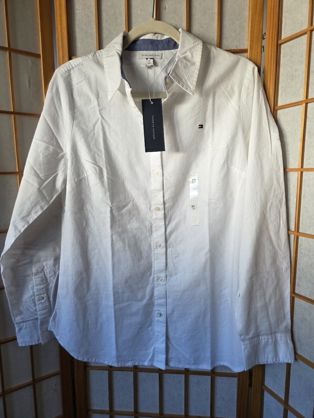 NWT WOMENS TOMMY HILFIGER WHITE COTTON SHIRT BLOUSE BUTTONS DOWN SIZE MEDIUM